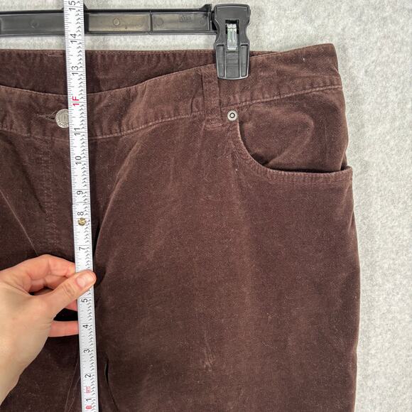INC International Concepts Velvet Pants 16 Chocolate Stretch Classic Casual - Picture 5 of 8